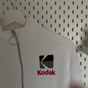 Kodak cropped zip turtleneck